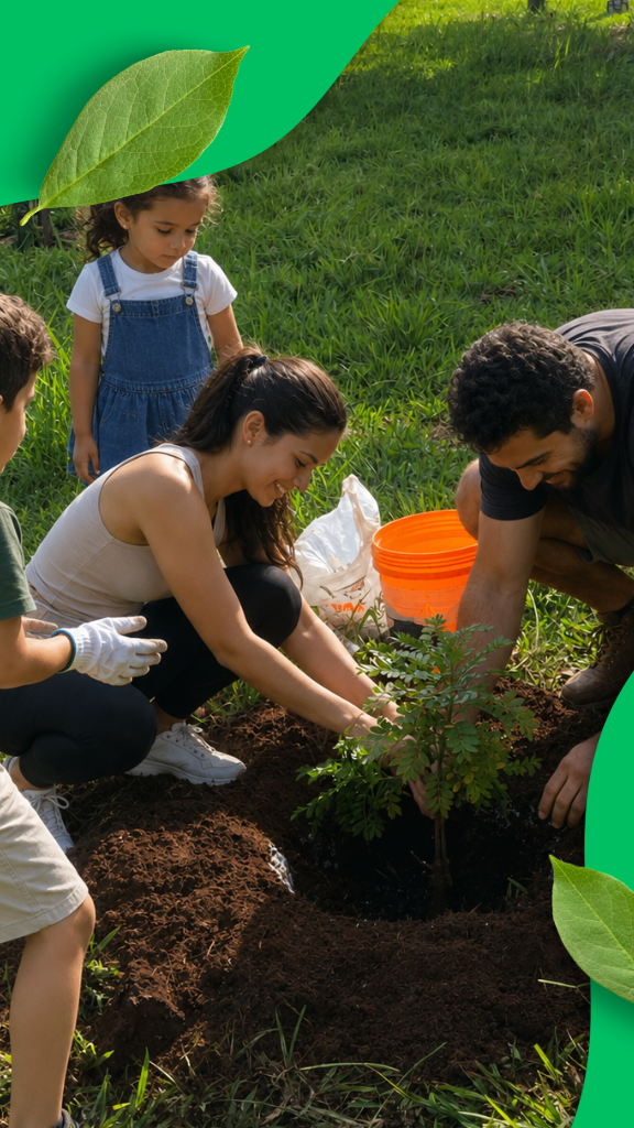 Cuidar do meio ambiente e plantar árvores